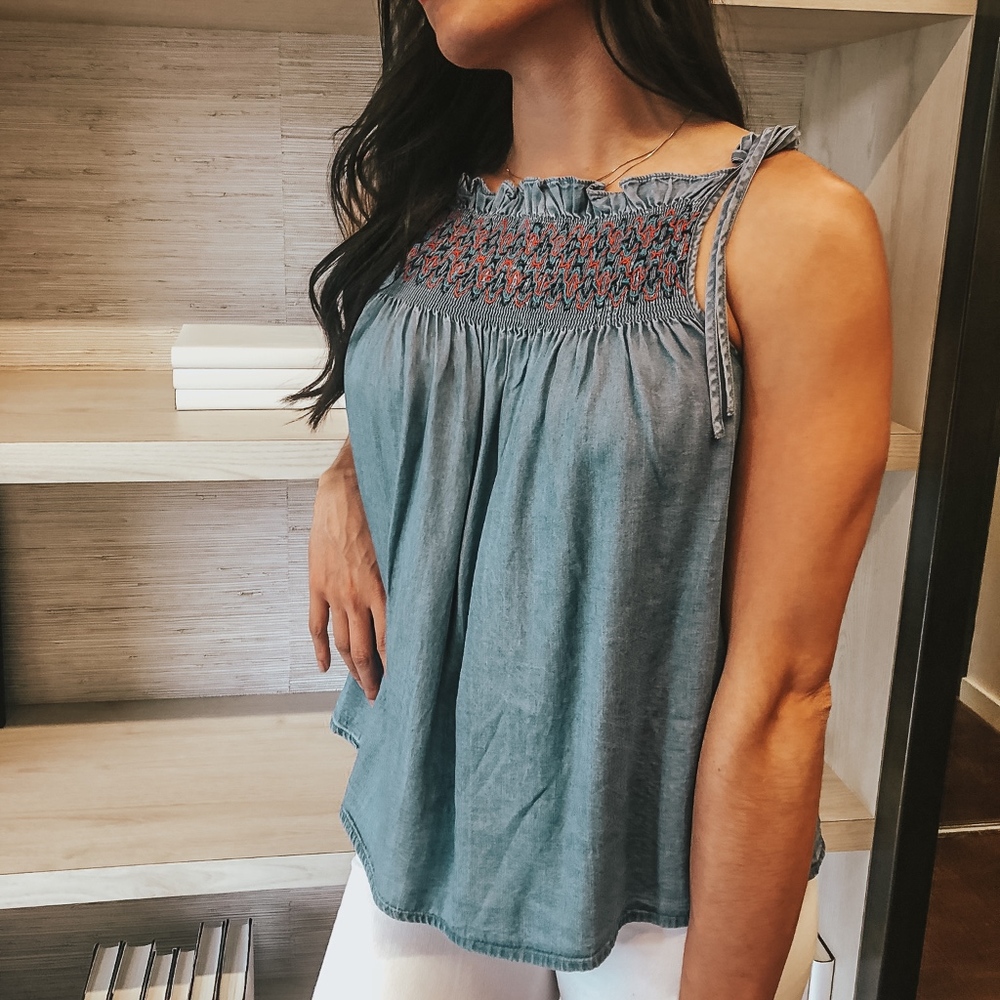 Melissa Denim Smock Top